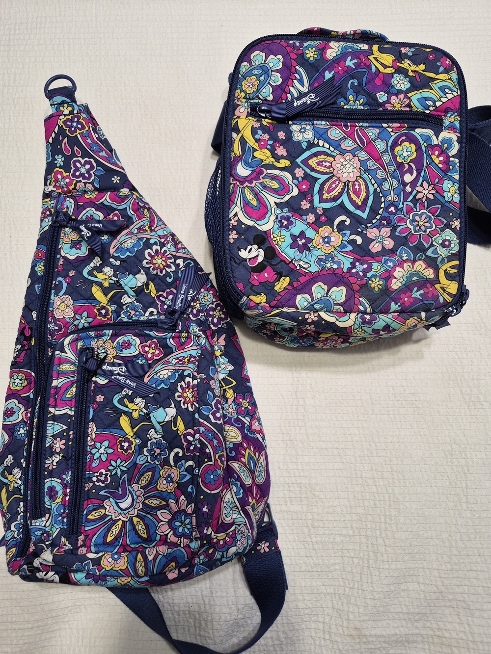 Vera Bradley Disney Floral Crossbody Sling Bag And Lunch Bag Set